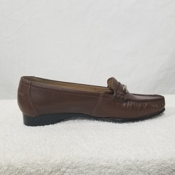 Minelli brown leather moccasin shoes - Picture 2 of 8
